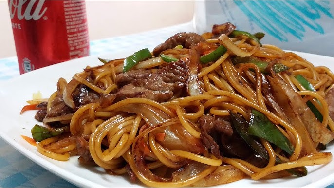 Stir Fried Spaghetti w/ Beef in Black Pepper Sauce